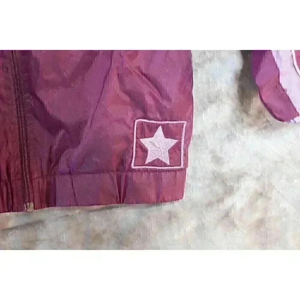Girls PUMA size 5/M two-tone purple w/hood pockets zip lined hoodie/windbreaker